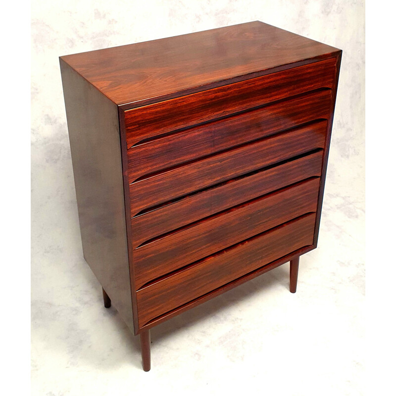 Commode vintage Haute Tallboy De Svend Langkilde Møbler Palissandre 1950