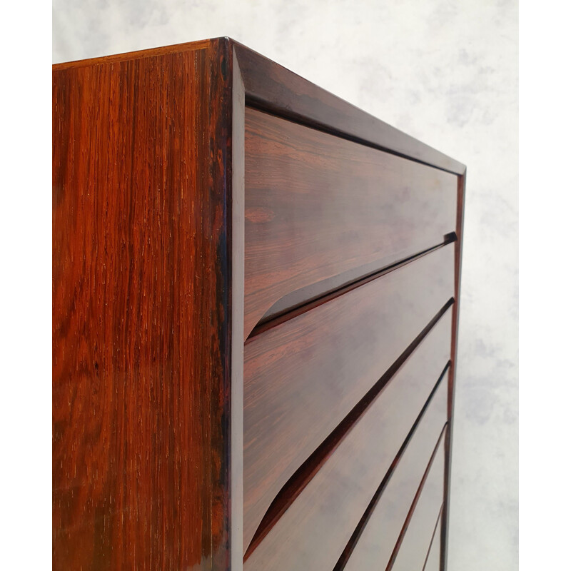 Vintage chest of drawers Tallboy  From Svend Langkilde Møbler Rosewood 1950