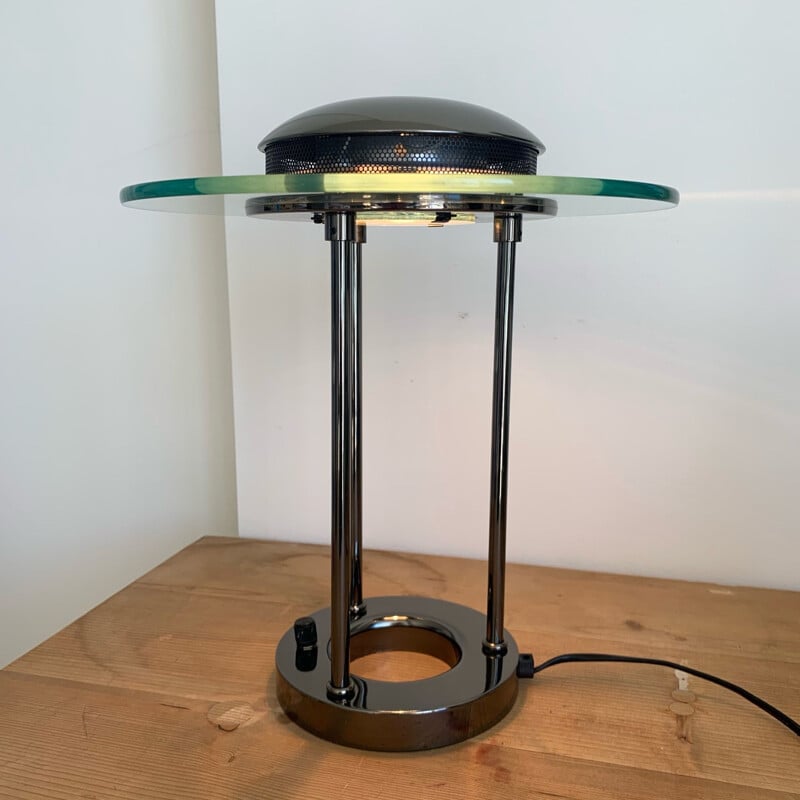 Vintage SMC Boxford table lamp Chrome  Glass 1980