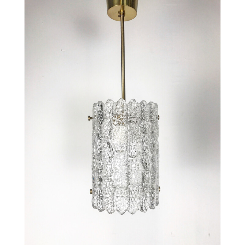 Vintage Crystal Hanging Lamp, Carl Fagerlund For Orefors, Sweden 1970s