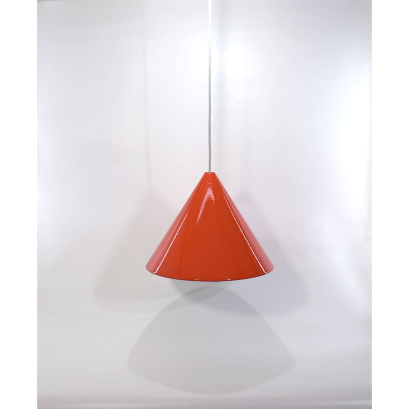 Vintage white enamelled suspension lamp by Arne Jacobsen for Louis Poulsen, Denmark 1950