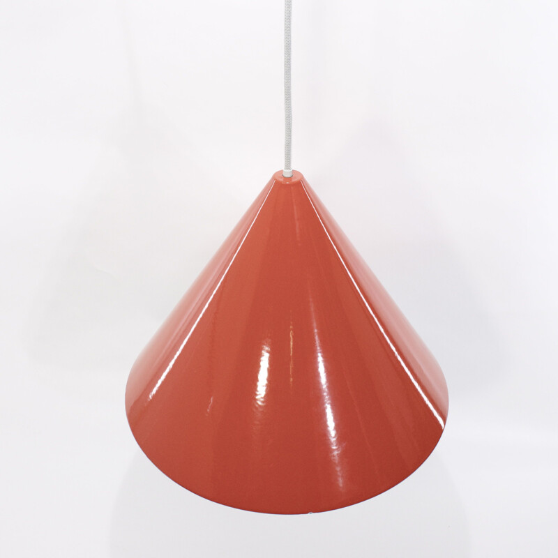 Vintage white enamelled suspension lamp by Arne Jacobsen for Louis Poulsen, Denmark 1950