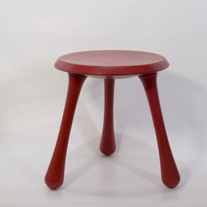 Vintage Scandinavian stool by Ingvar Kamprad for Habitat, limited VIP series, red 2004