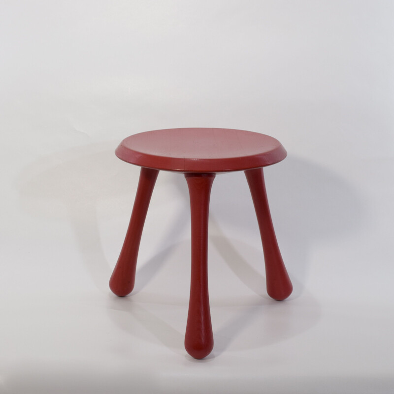 Vintage Scandinavian stool by Ingvar Kamprad for Habitat, limited VIP series, red 2004