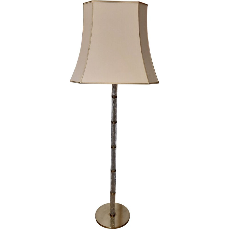 Lampadaire vintage en laiton 1970