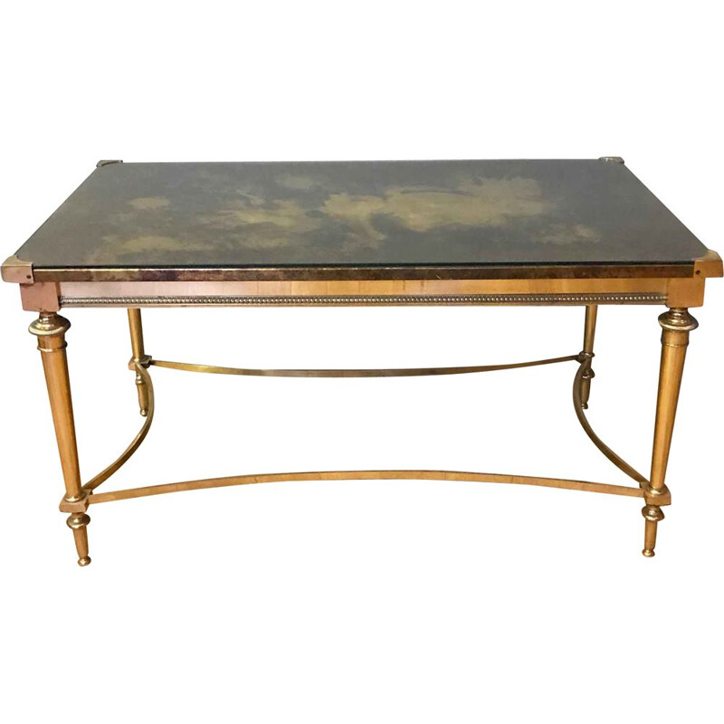 Vintage brass coffee table, 1950