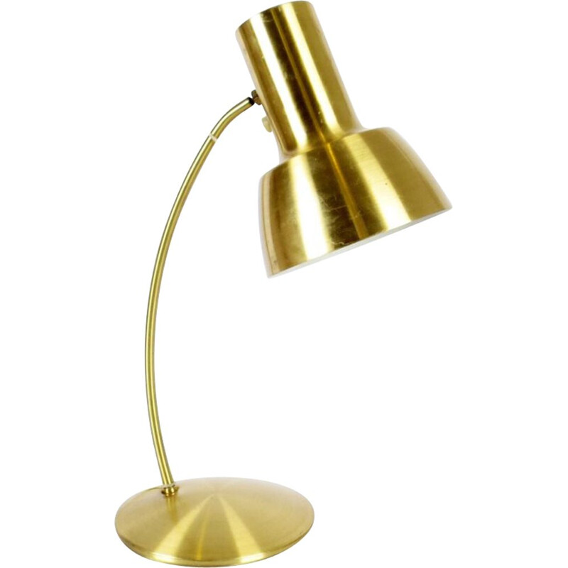 Lámpara de mesa vintage dorada de Josef Hůrka
