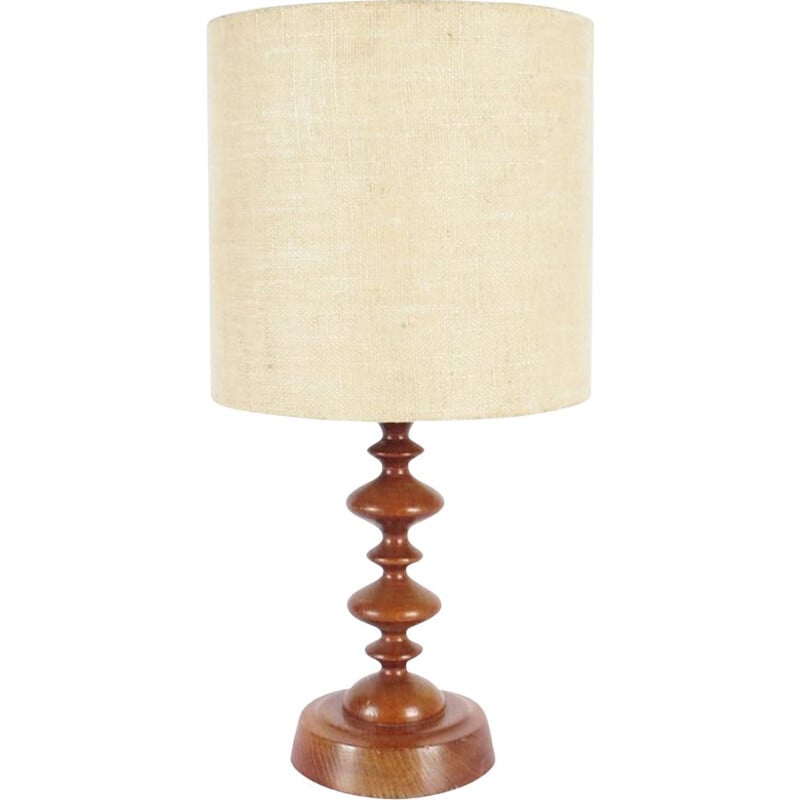 Vintage Wooden table lamp by Antonín Hepnar