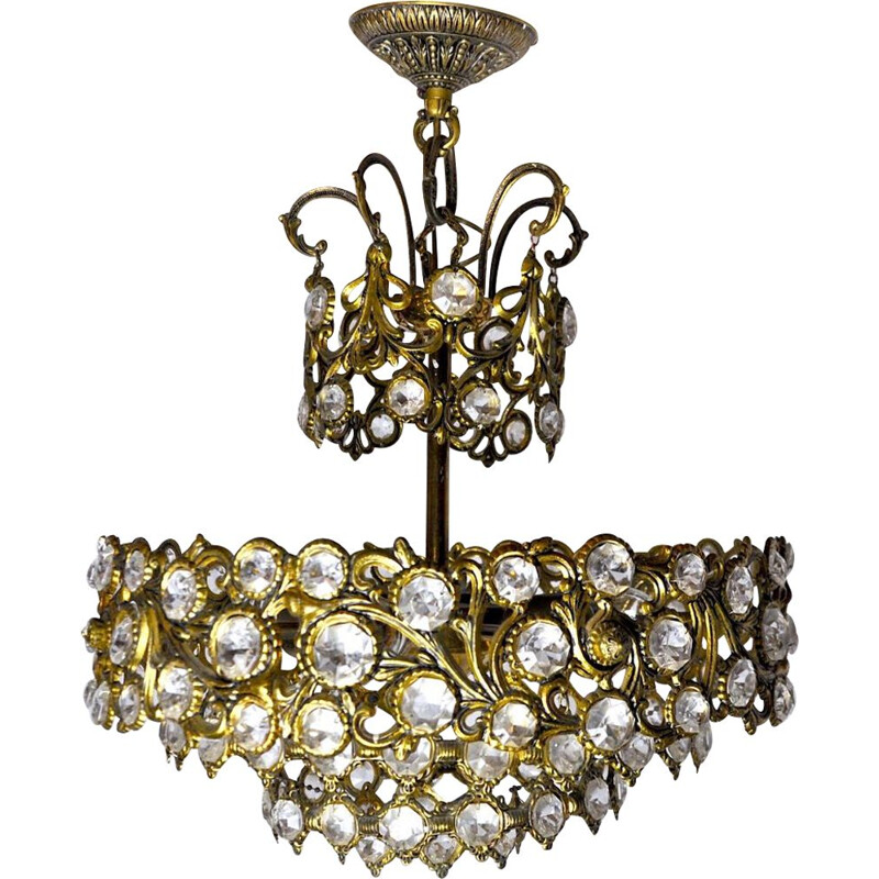 Lampadario vintage Ernest Palm per Palwa Spagna 1960