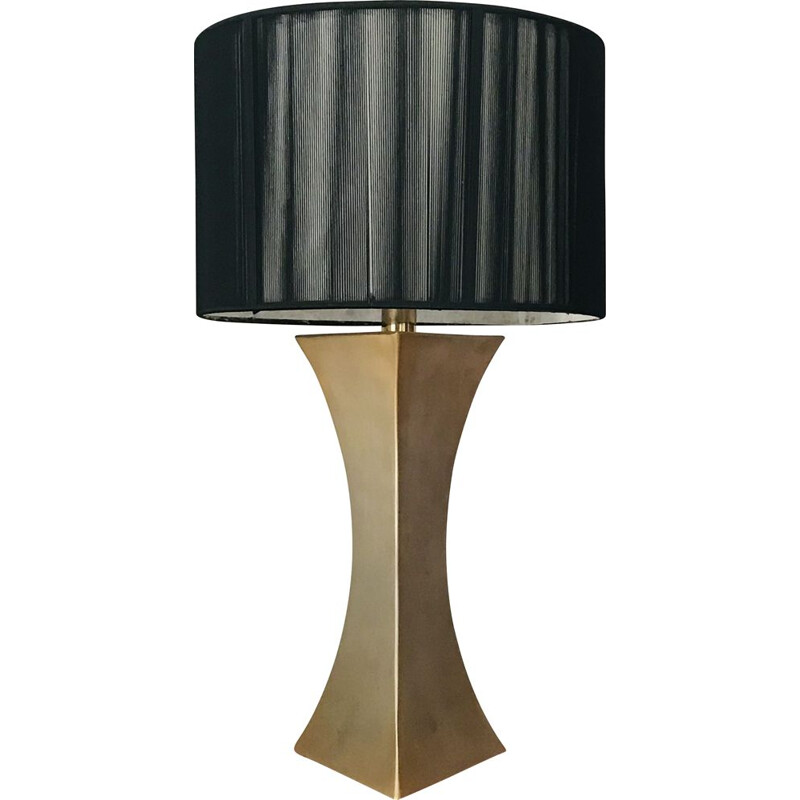 Vintage gilt metal table lamp, France 1970