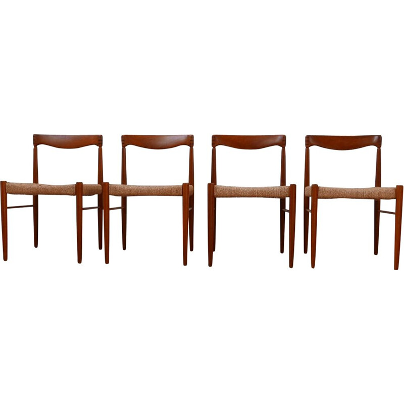 Ensemble de 4 chaises vintage dernier par W.H. Klein pour Bramin 1960