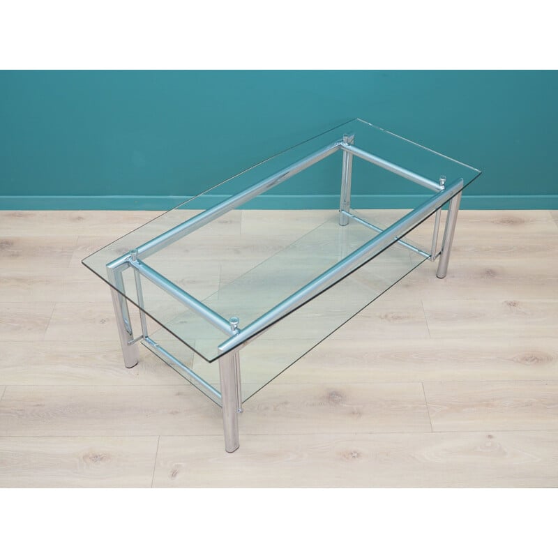 Vintage chrome-plated metal table, Denmark 1970