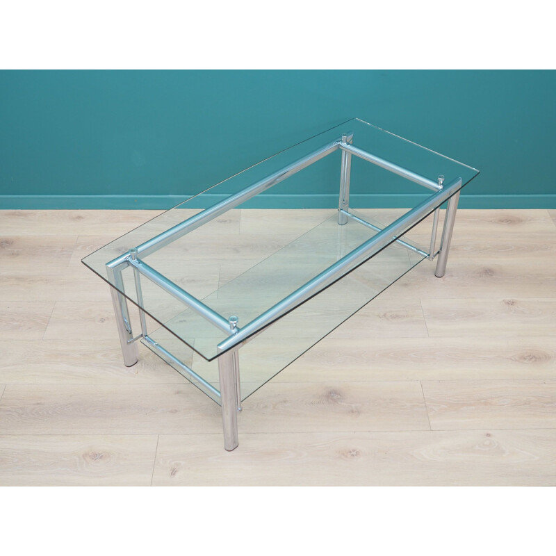 Vintage chrome-plated metal table, Denmark 1970