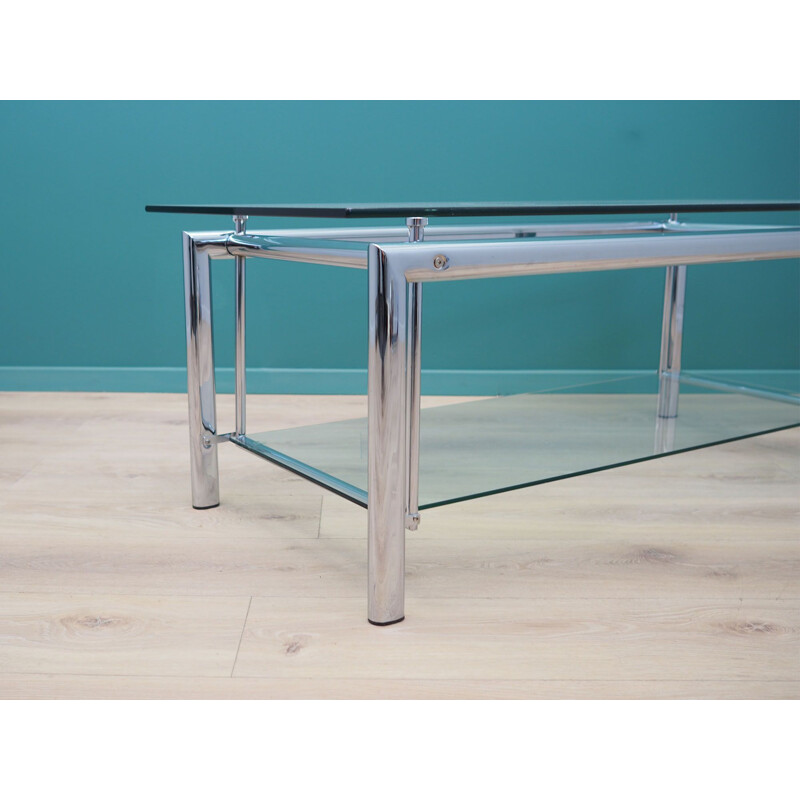 Vintage chrome-plated metal table, Denmark 1970