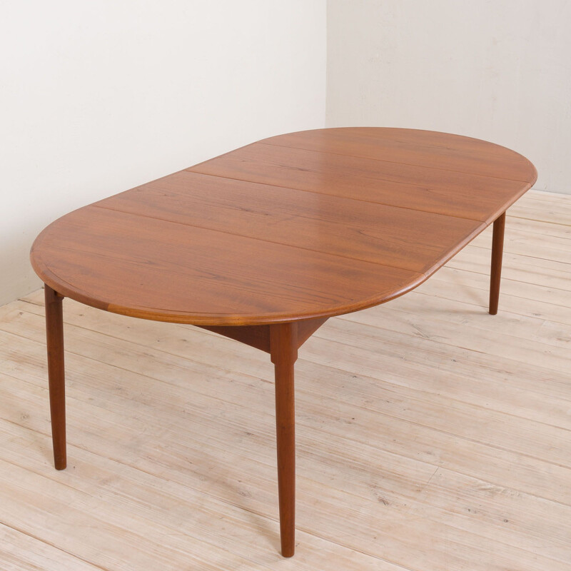 Table à rallonge vintage en teck par Mogens Kold, Danemark 1960