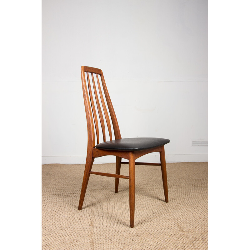 Set of 4 vintage teak chairs, model "Eva" by Niels Koefoed Danish 1960