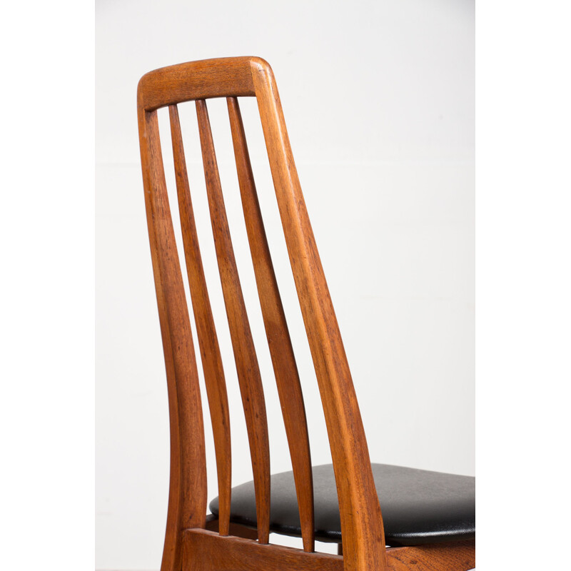 Set of 4 vintage teak chairs, model "Eva" by Niels Koefoed Danish 1960