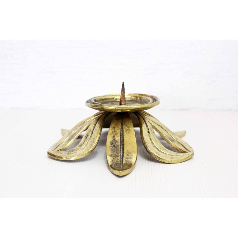 Vintage candle holder all brass 1960