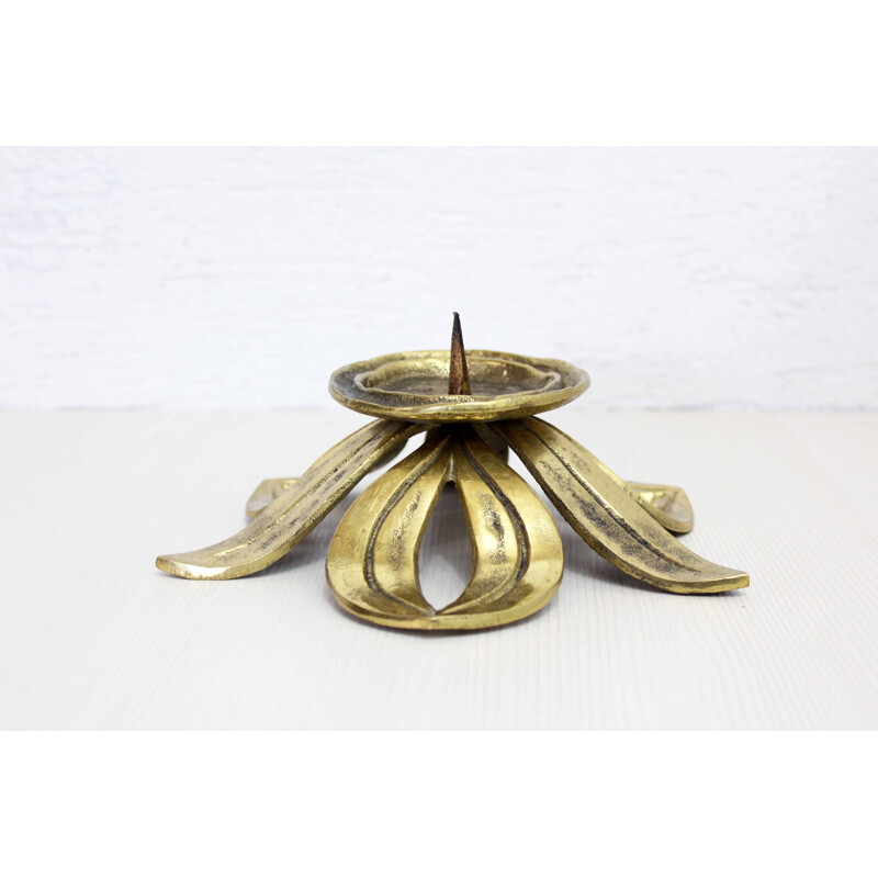 Vintage candle holder all brass 1960