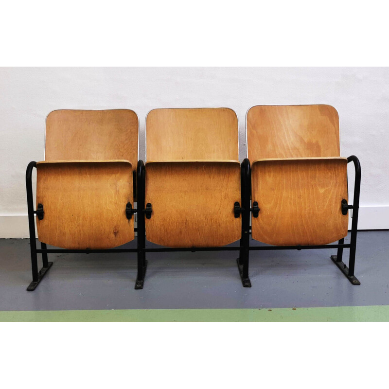 Dreifache Vintage-Sitze Theater Klappsitz