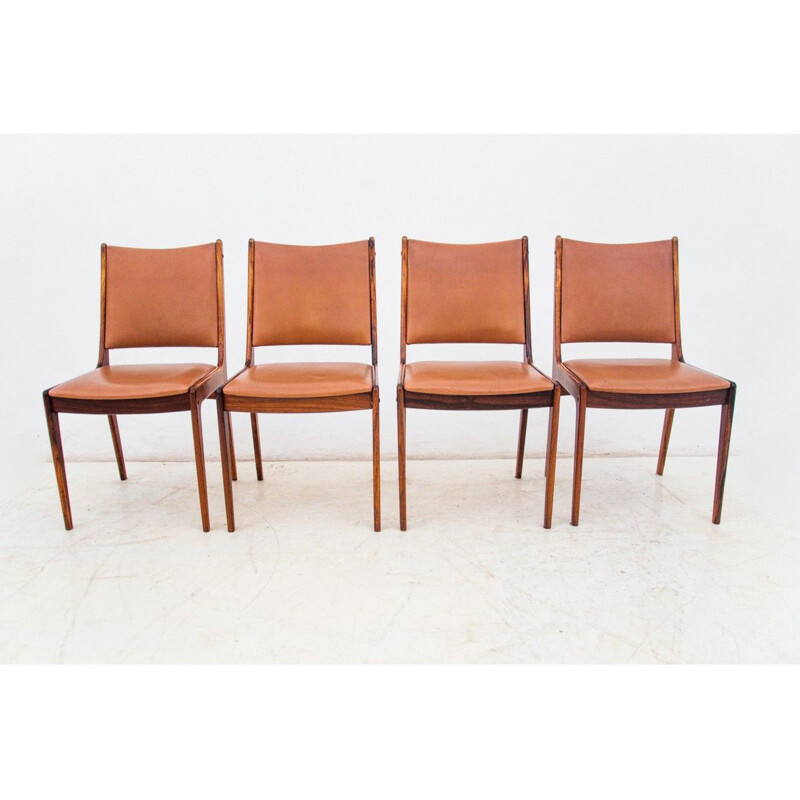 Set of 4 vintage rosewood chairs Danish 1960