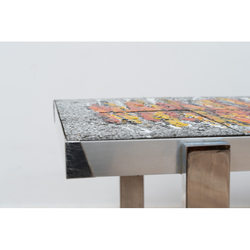 Table basse vintage en carreaux de céramique par Antonio De Nisco