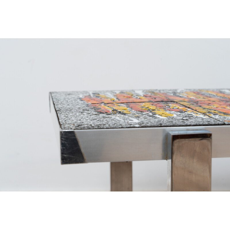 Vintage coffee table in ceramic tiles by Antonio De Nisco