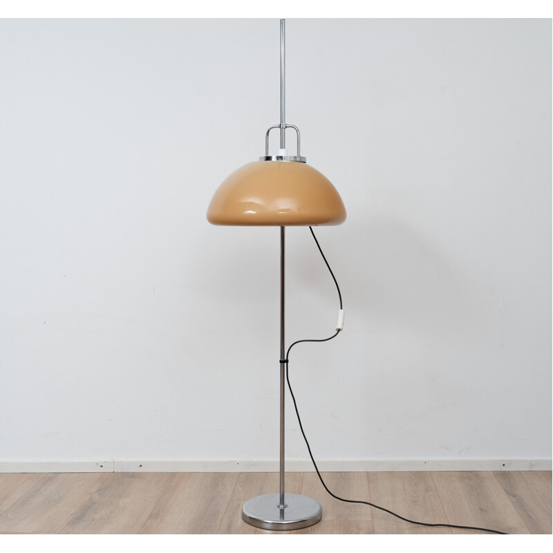 Vintage chrome-plated metal floor lamp