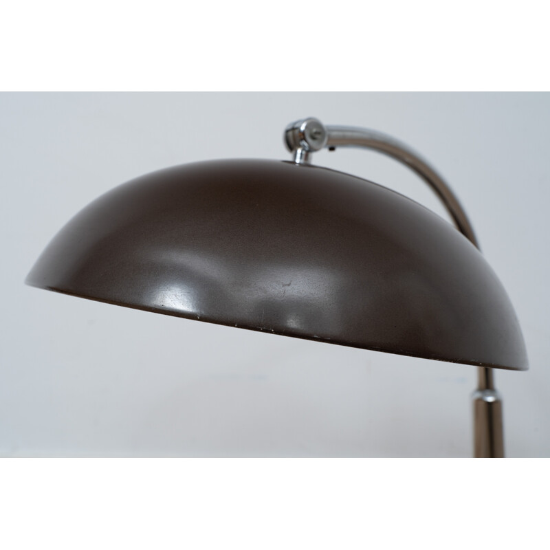 144" vintage chrome plated metal desk lamp by H. Busquet