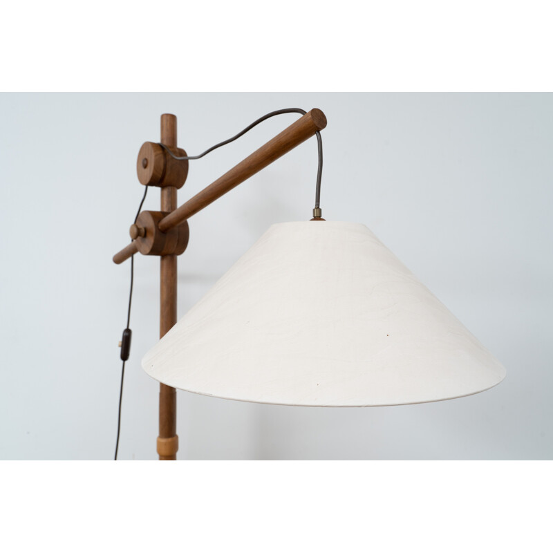 Vintage houten vloerlamp