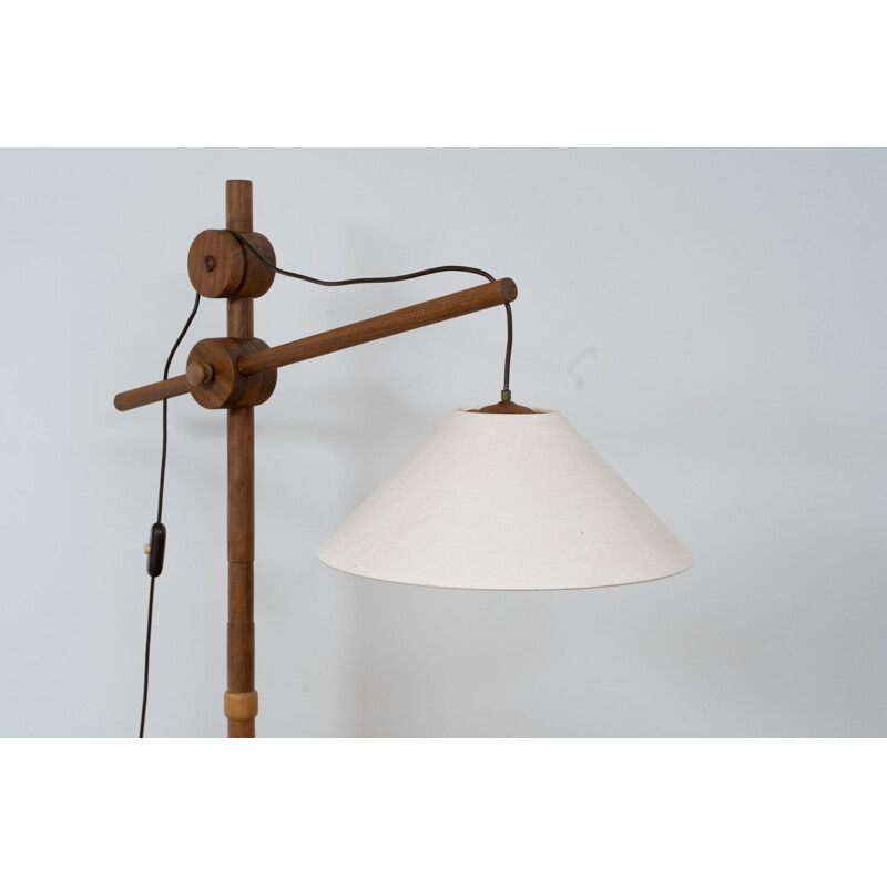 Vintage houten vloerlamp