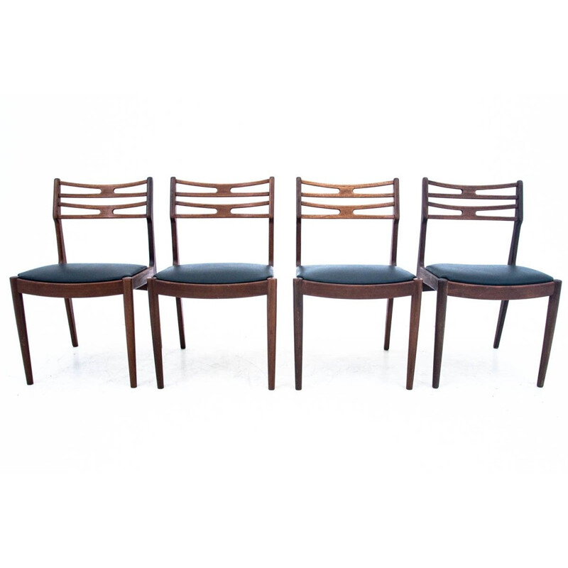 Ensemble de 4 chaises vintage, Danemark 1960