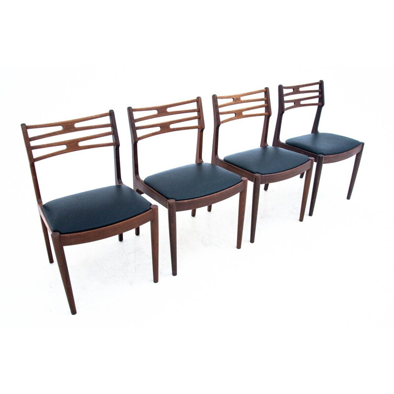 Ensemble de 4 chaises vintage, Danemark 1960