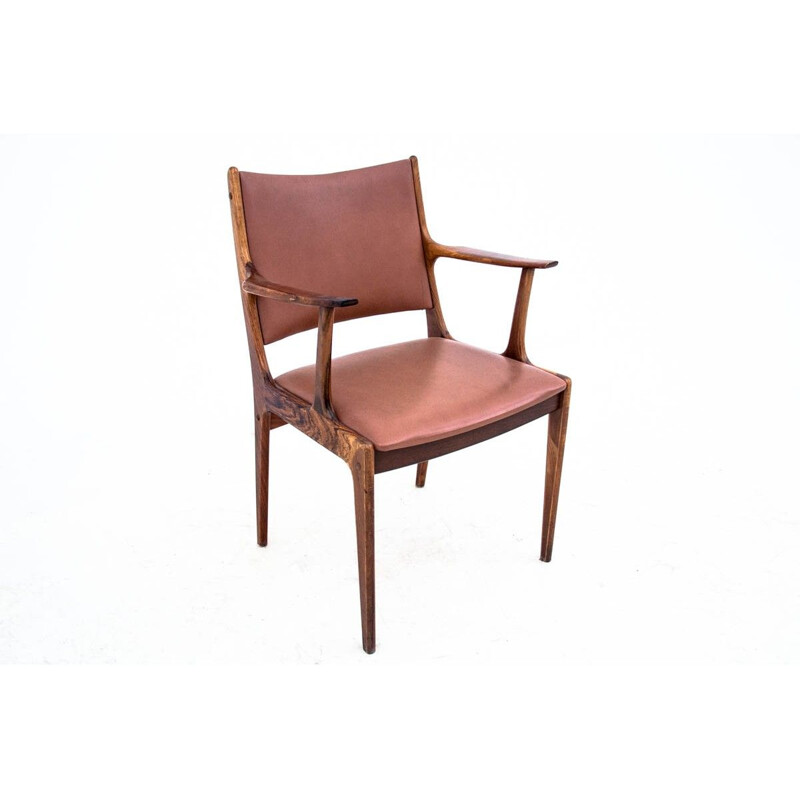 Paar vintage rozenhouten fauteuils, Denemarken 1960