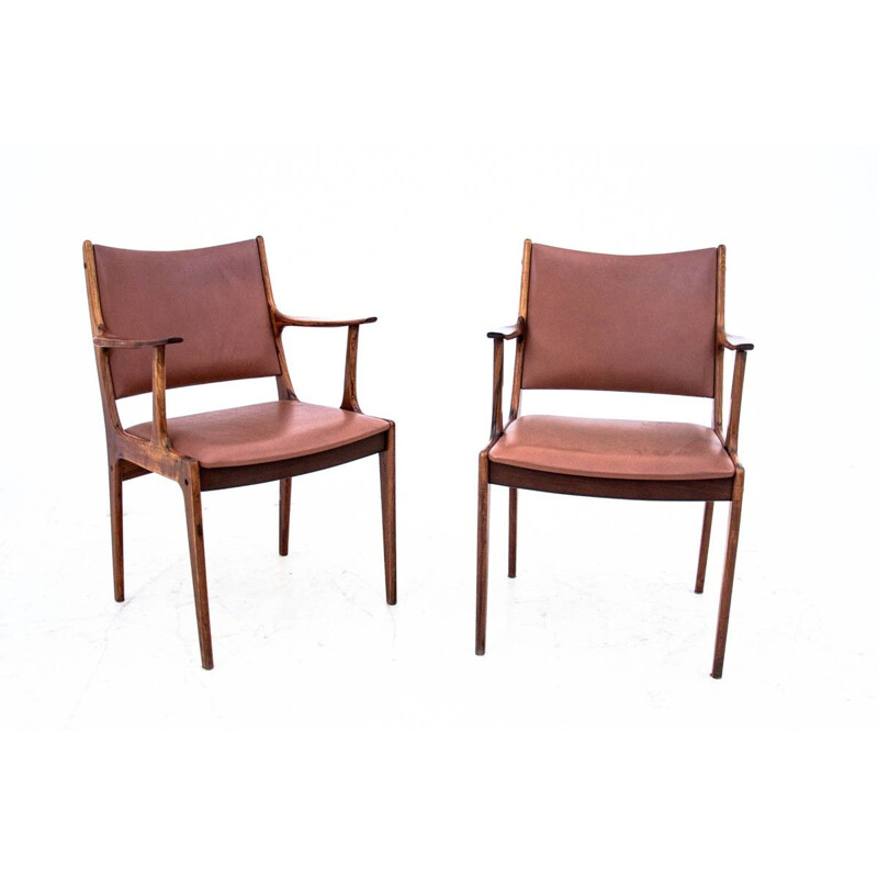 Pair of vintage rosewood armchairs, Denmark 1960