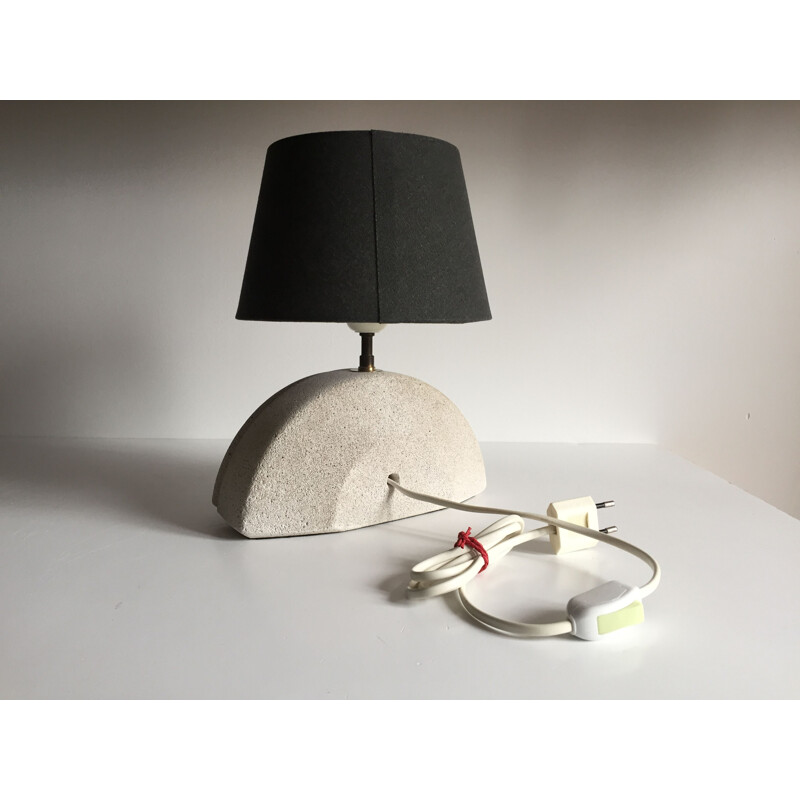 Lampe vintage en béton cellulaire inspiration Albert Tormos 1980