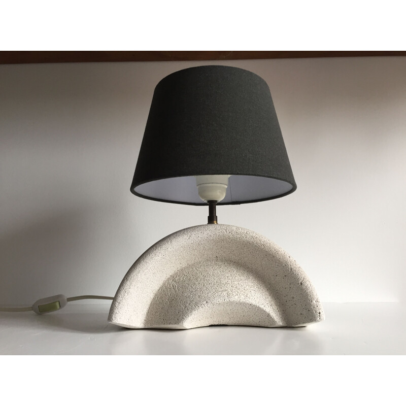 Lampe vintage en béton cellulaire inspiration Albert Tormos 1980