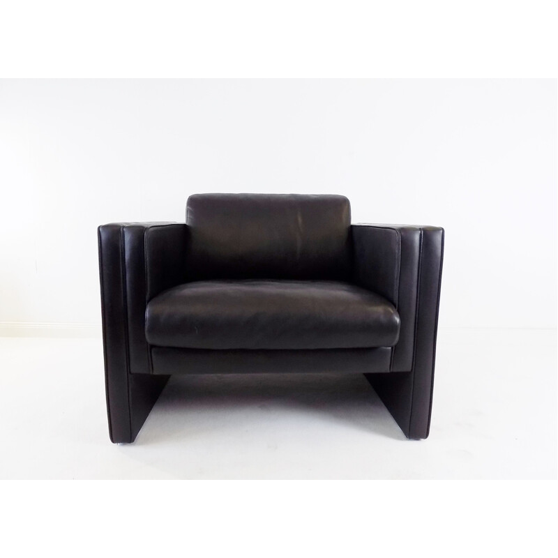 Vintage leather lounge chair by Jürgen Lange Walter Knoll Studio Line 1970s