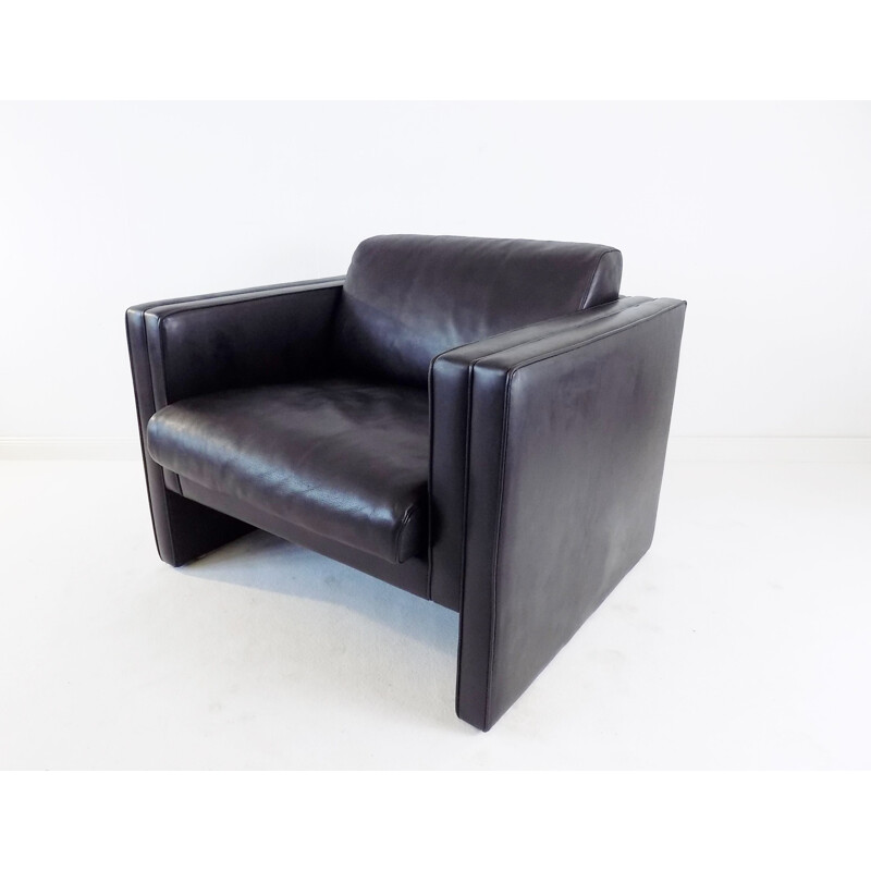 Vintage leather lounge chair by Jürgen Lange Walter Knoll Studio Line 1970s