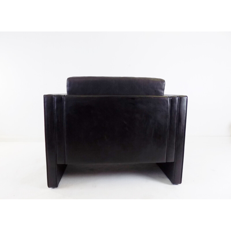 Vintage leather lounge chair by Jürgen Lange Walter Knoll Studio Line 1970s