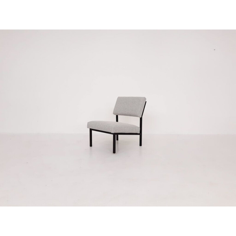 Vintage-Sessel aus schwarz lackiertem Metall Modell 36 DLA von Gijs Van Der Sluis, Niederlande 1960