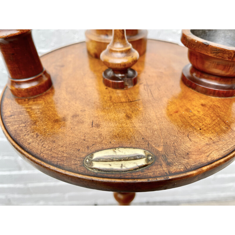 Small vintage round side table for smokers 