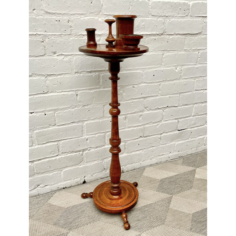 Small vintage round side table for smokers 