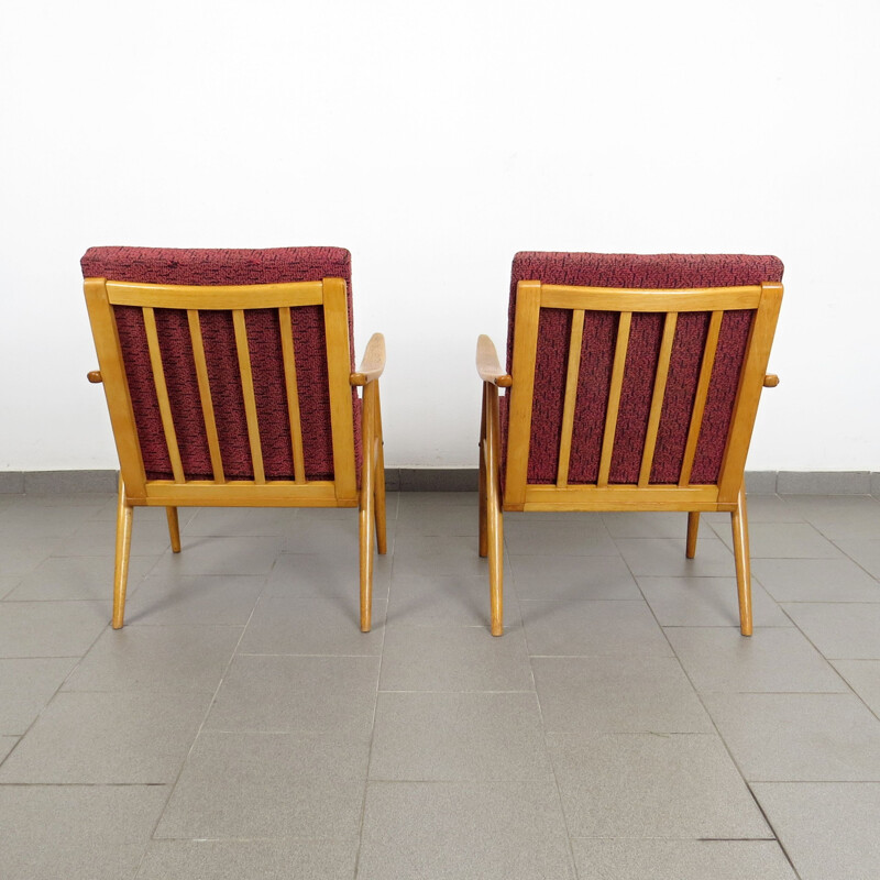 Pair of vintage armchairs by TON