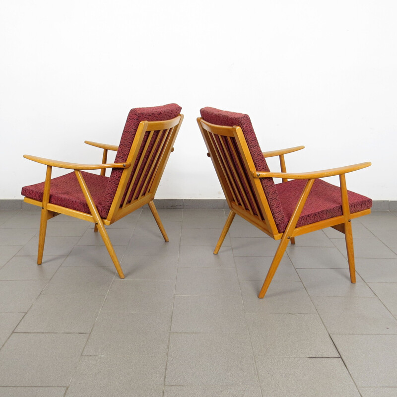 Pair of vintage armchairs by TON