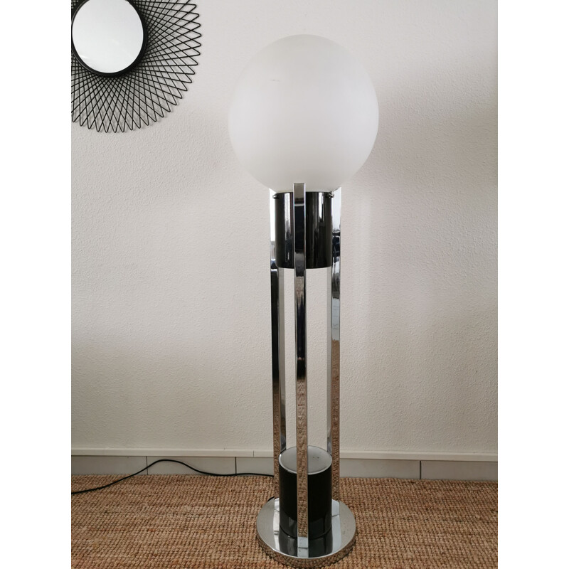 Vintage opaline XXL floor lamp, Space Age 1970