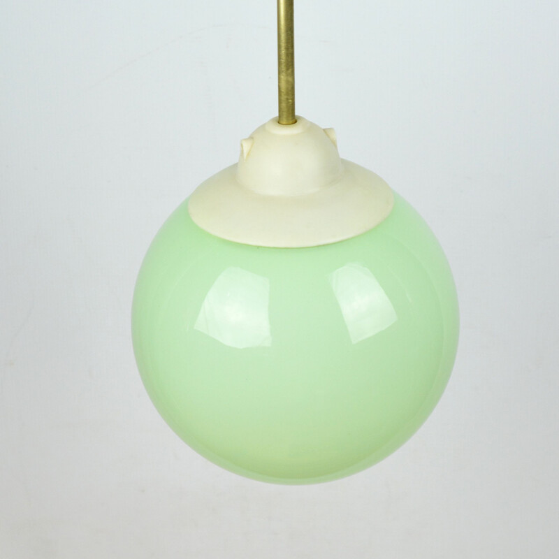 Vintage mint pendant lamp, Poland 1950