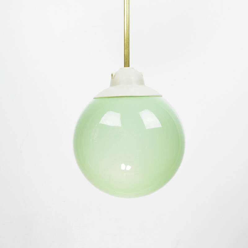 Vintage mint pendant lamp, Poland 1950