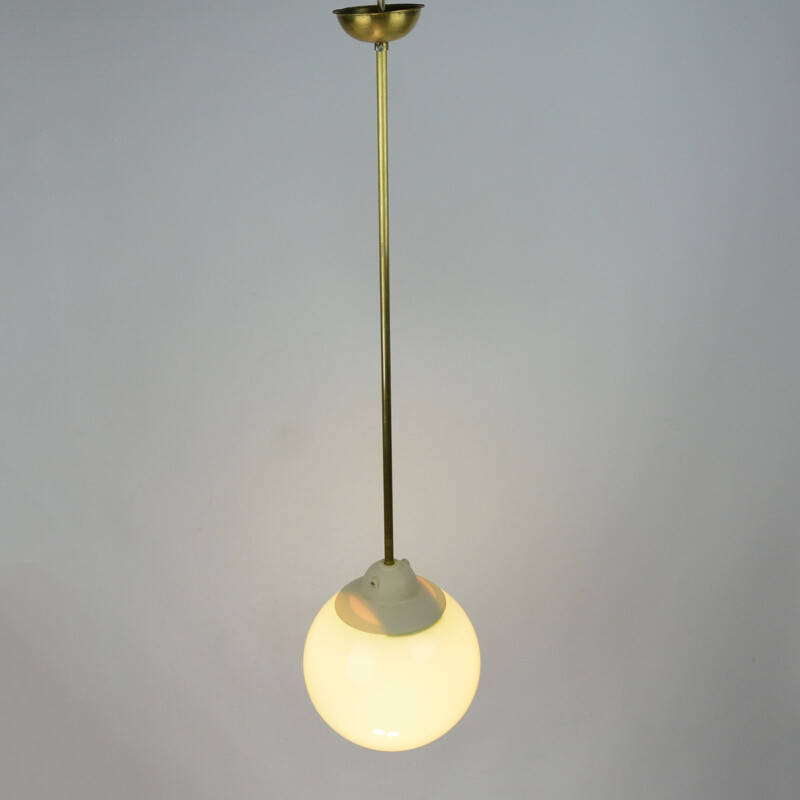 Vintage mint pendant lamp, Poland 1950