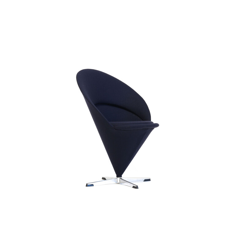 Vintage swivel Cone Chair in Kvadrat wool by Verner Panton for Fritz Hansen